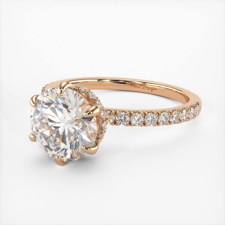 AGIDesignShop Jenny Round Moissanite Engagement Ring