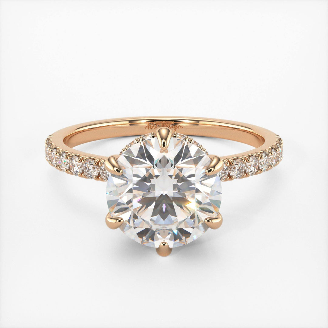 AGIDesignShop Jenny Round Moissanite Engagement Ring