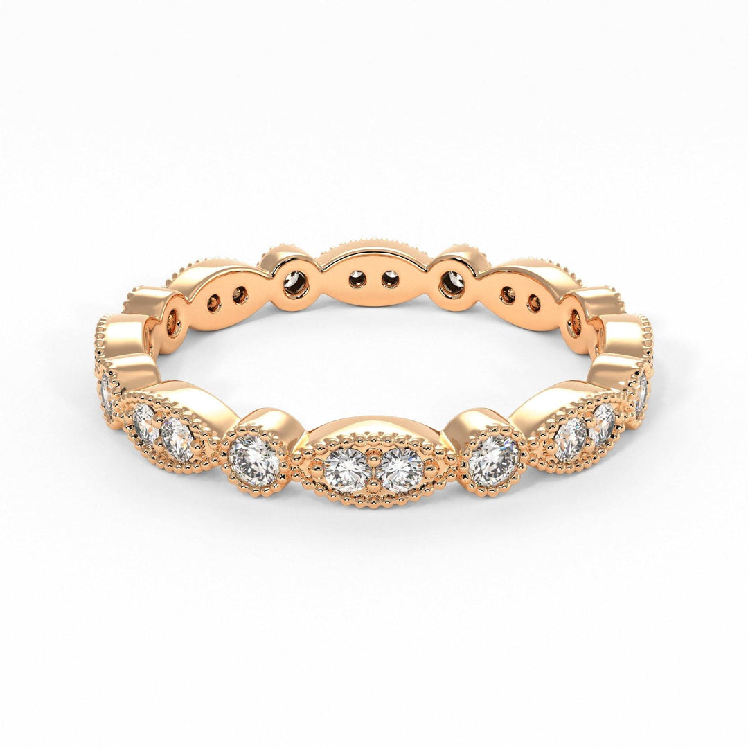 AGIDesignShop Lena Round Lab-created Diamonds Eternity Wedding Band