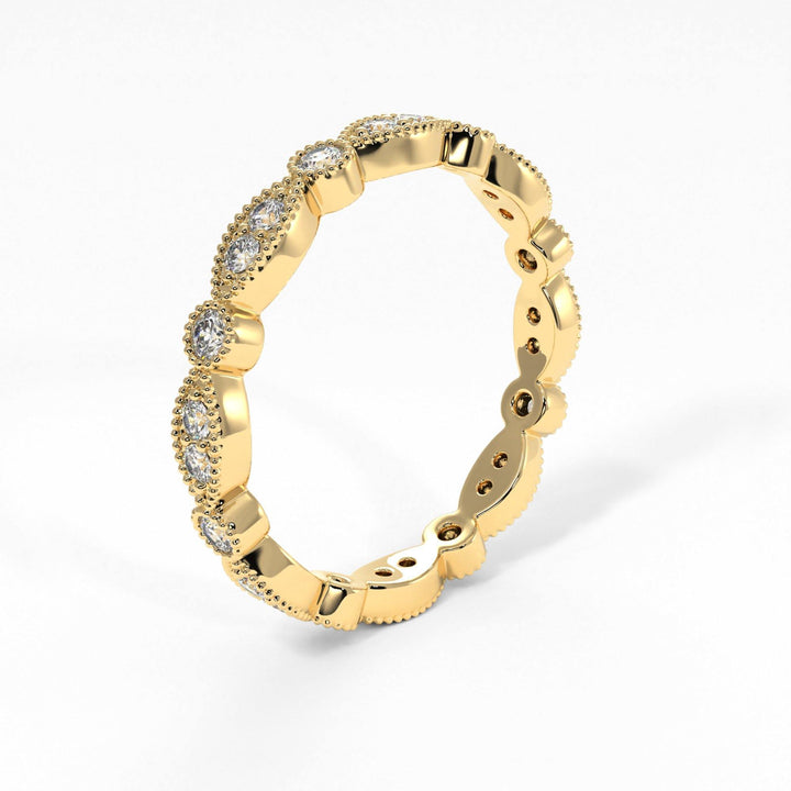 AGIDesignShop Lena Round Lab-created Diamonds Eternity Wedding Band
