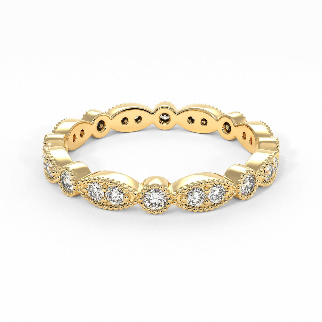 AGIDesignShop Lena Round Lab-created Diamonds Eternity Wedding Band