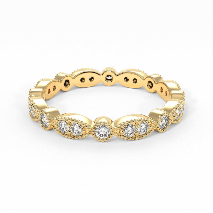 AGIDesignShop Lena Round Lab-created Diamonds Eternity Wedding Band