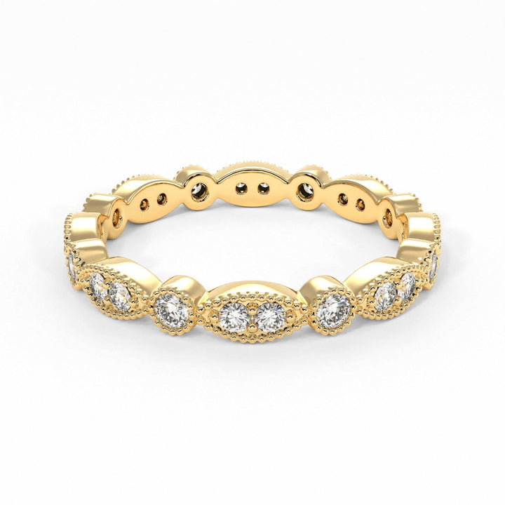 AGIDesignShop Lena Round Lab-created Diamonds Eternity Wedding Band