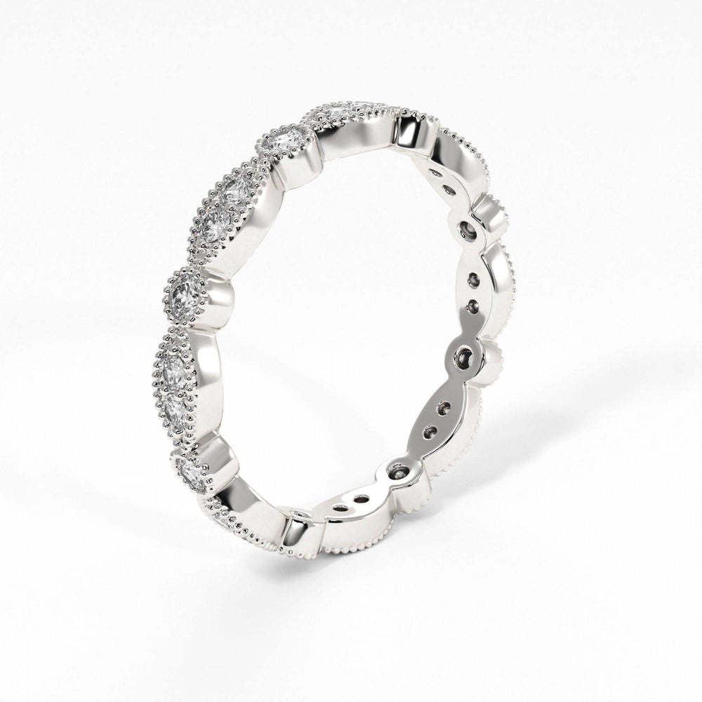 AGIDesignShop Lena Round Lab-created Diamonds Eternity Wedding Band