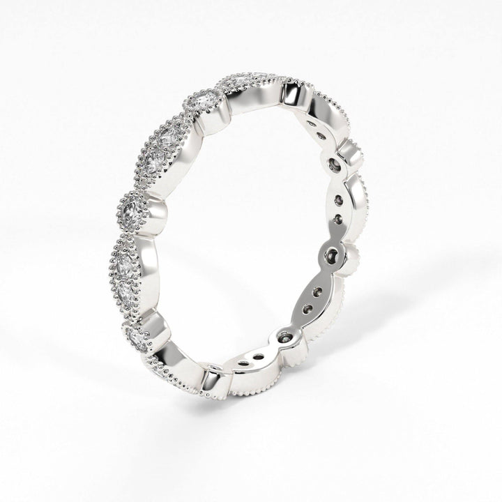 AGIDesignShop Lena Round Lab-created Diamonds Eternity Wedding Band