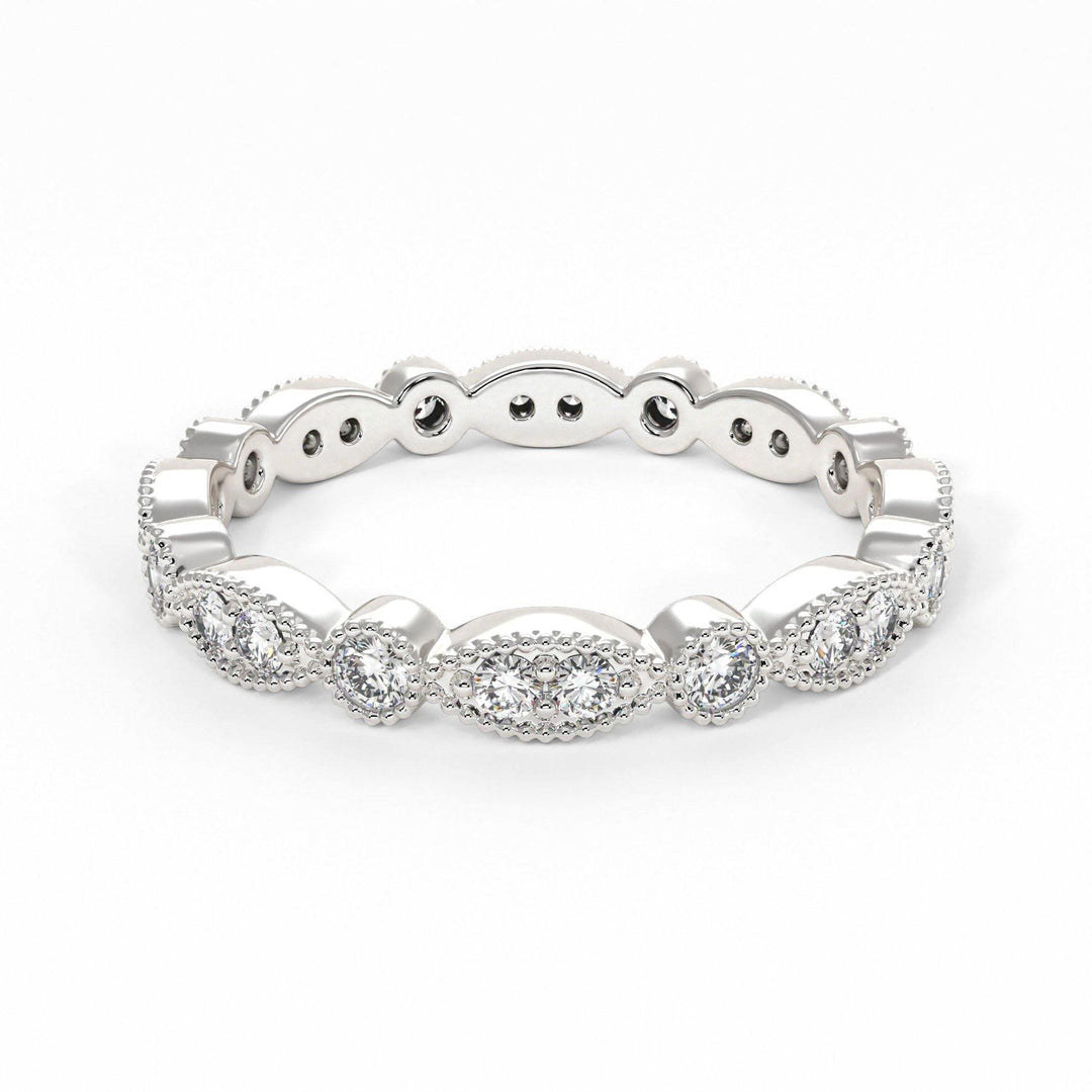AGIDesignShop Lena Round Lab-created Diamonds Eternity Wedding Band