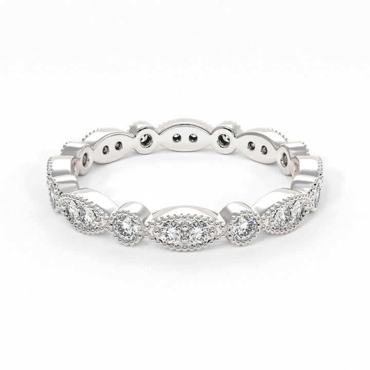 AGIDesignShop Lena Round Lab-created Diamonds Eternity Wedding Band