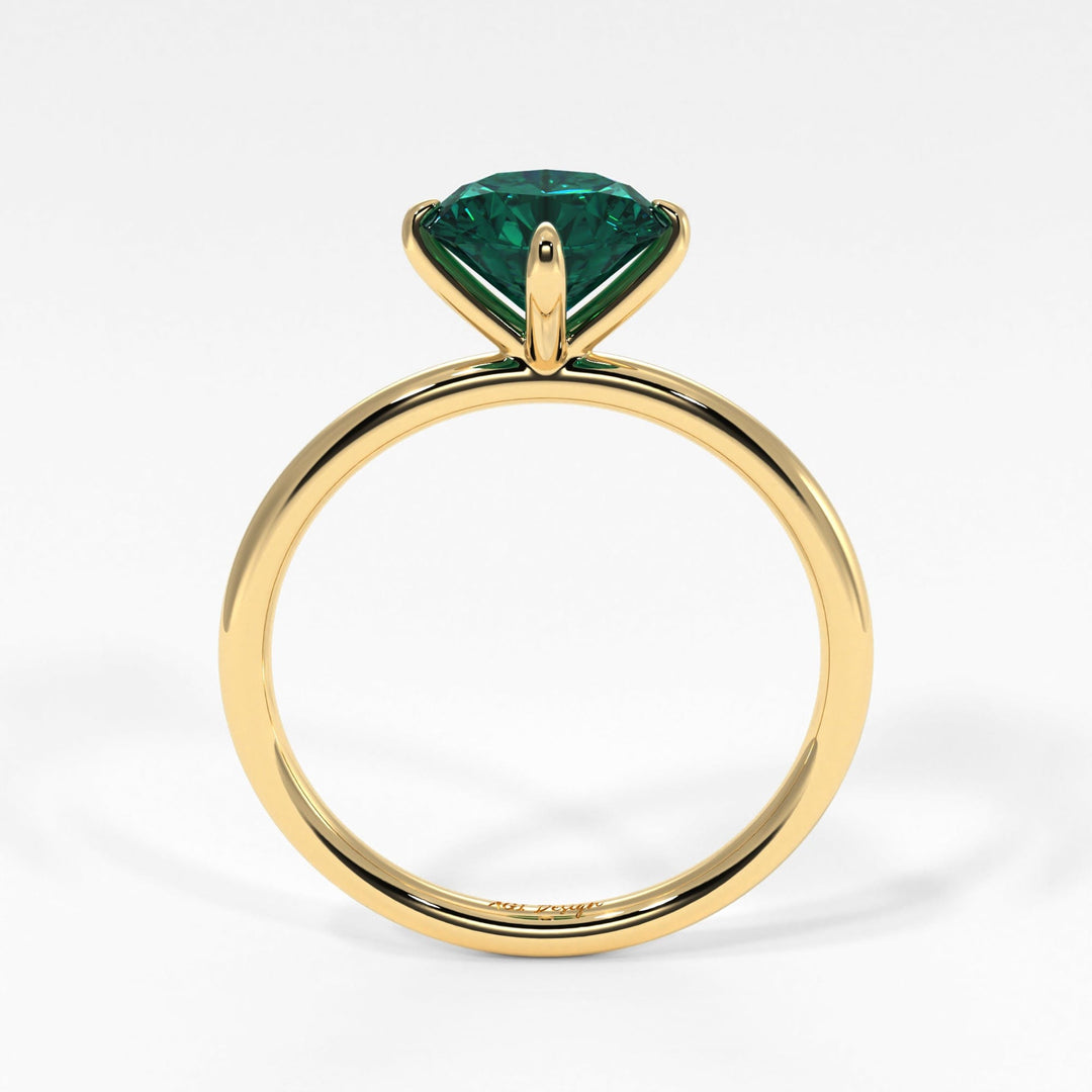 AGI Design Lisa Round Green Moissanite Engagement Ring