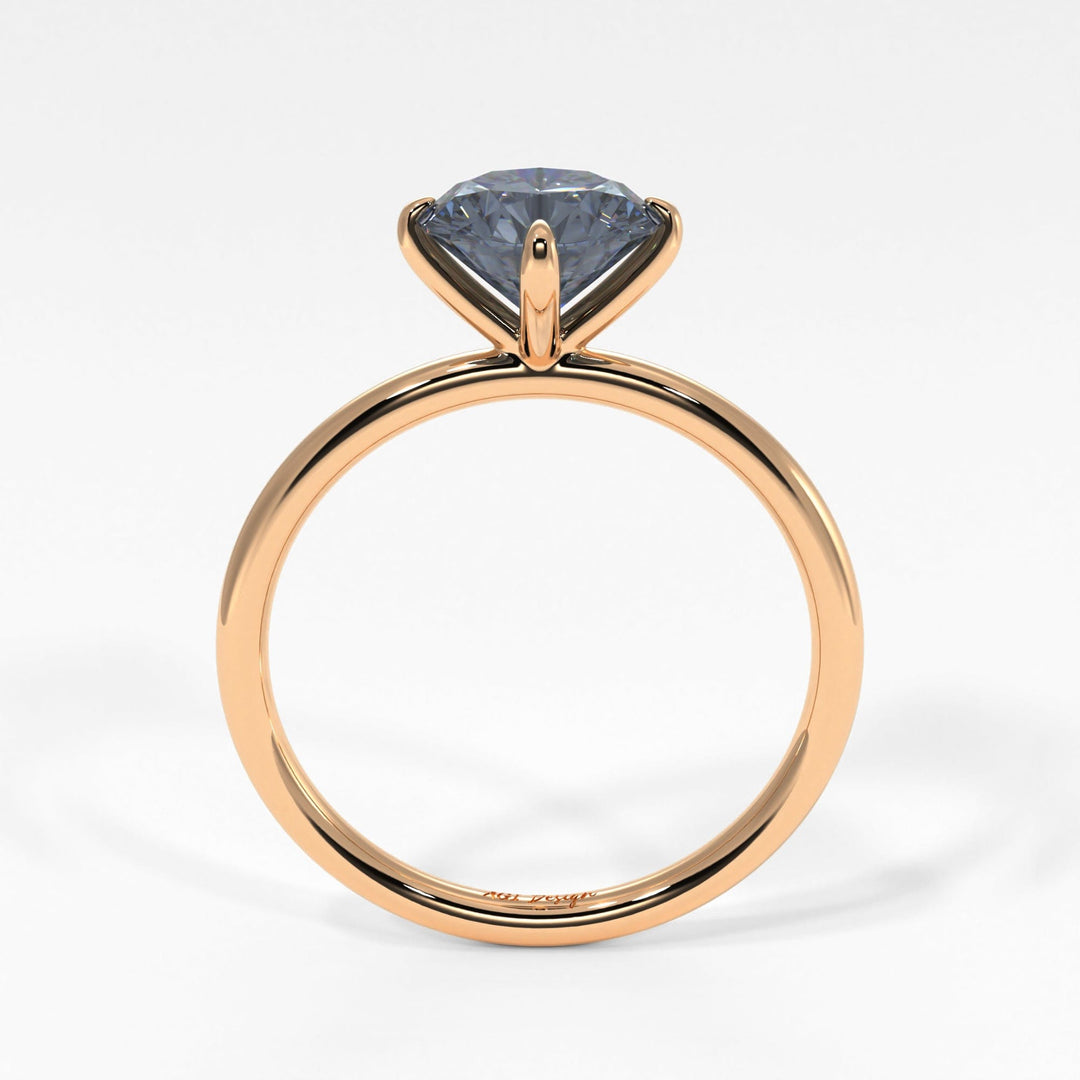 AGI Design Lisa Round Grey Moissanite Engagement Ring