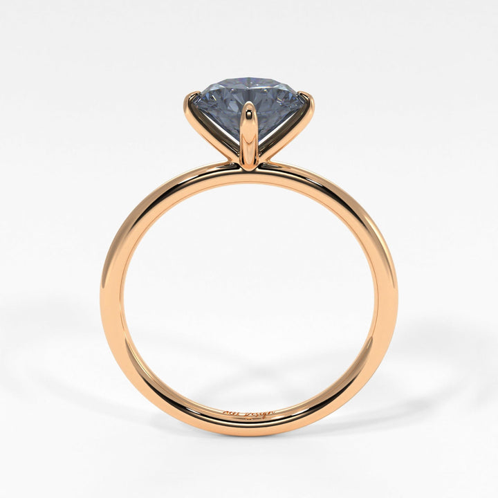 AGI Design Lisa Round Grey Moissanite Engagement Ring