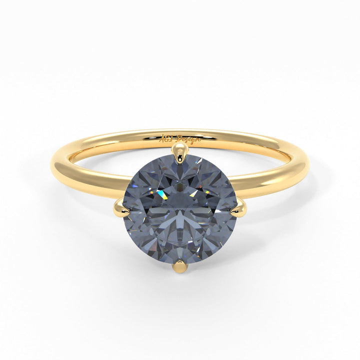AGI Design Lisa Round Grey Moissanite Engagement Ring