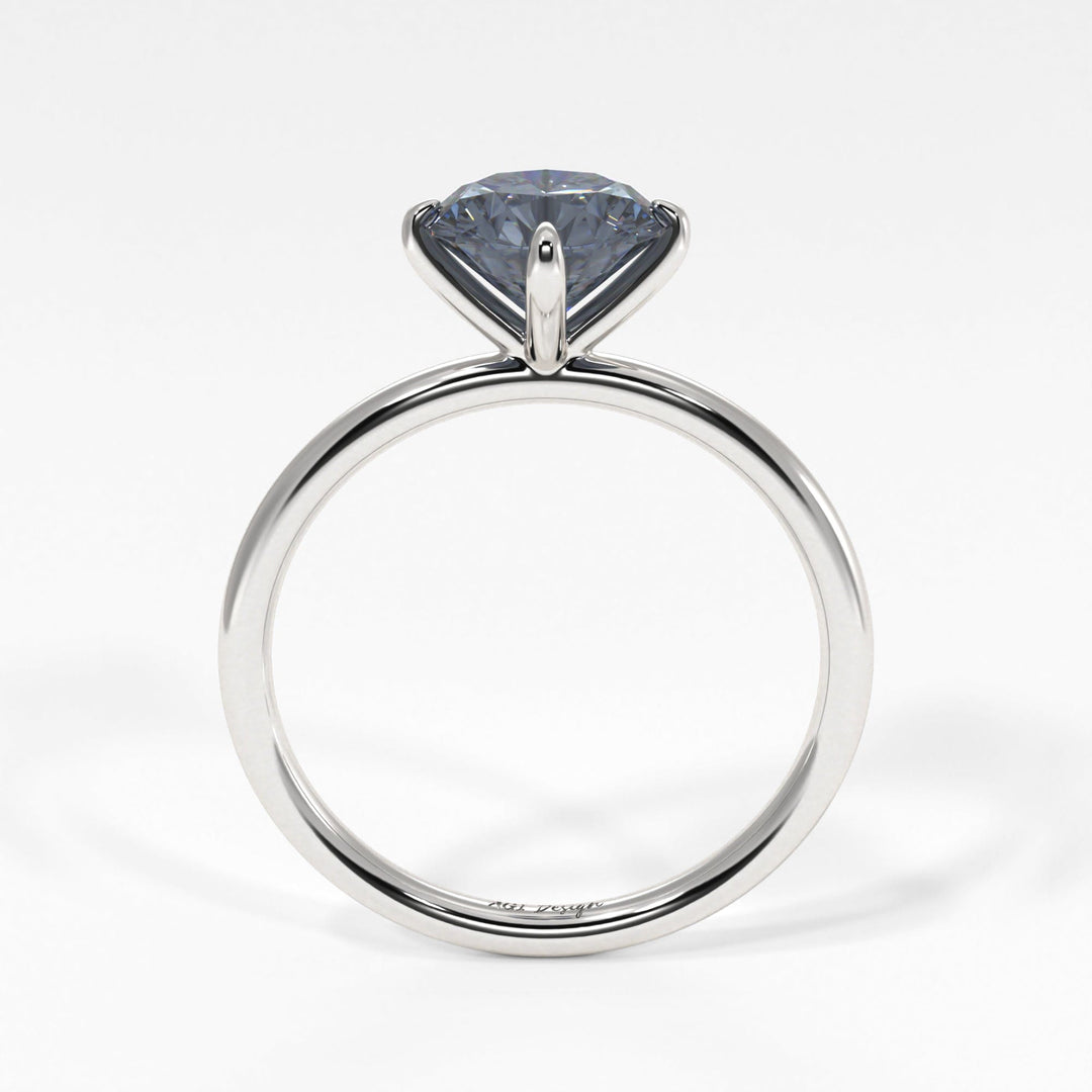 AGI Design Lisa Round Grey Moissanite Engagement Ring