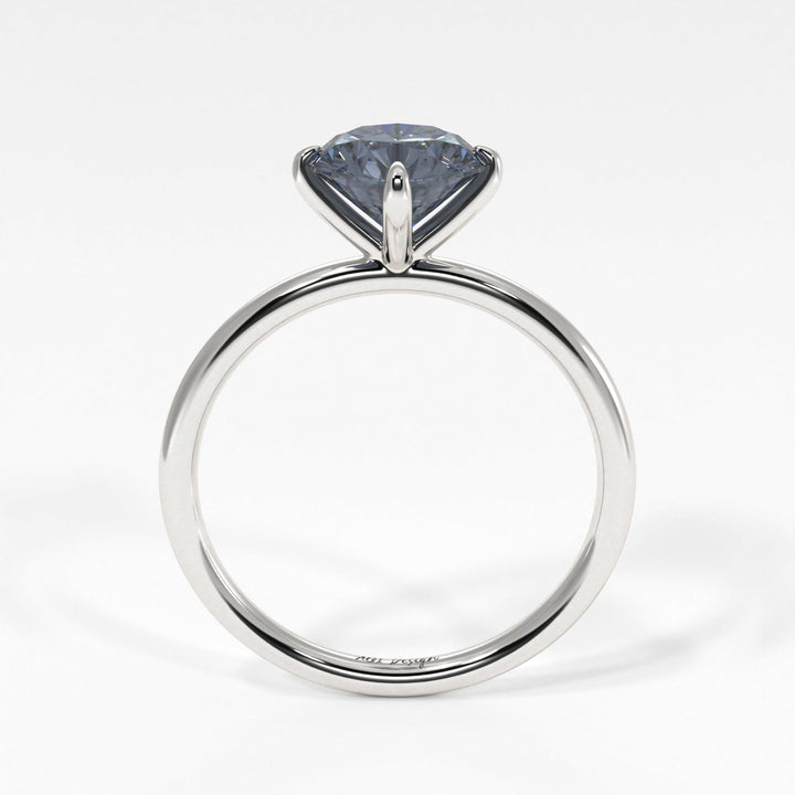 AGI Design Lisa Round Grey Moissanite Engagement Ring