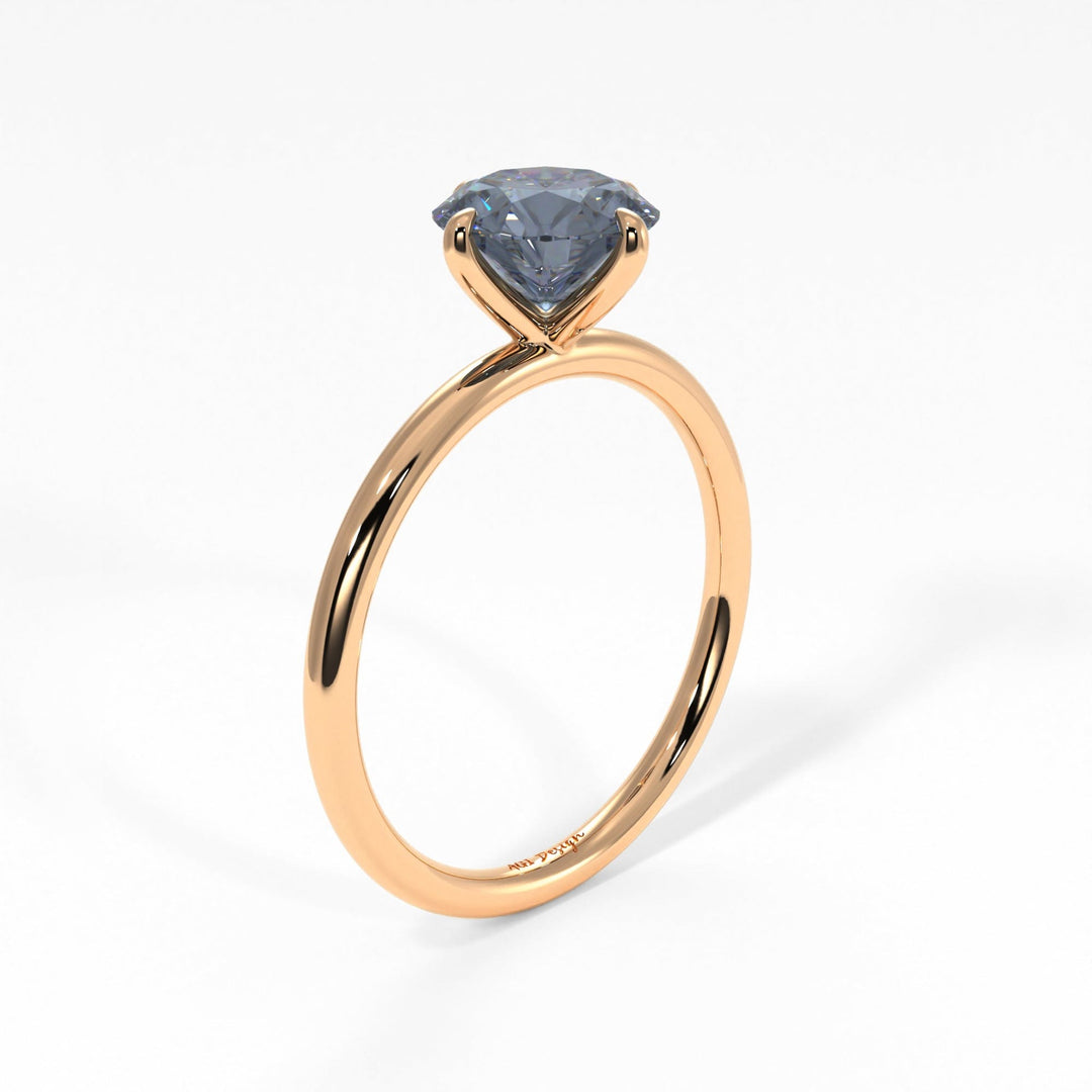 AGI Design Lisa Round Grey Moissanite Engagement Ring