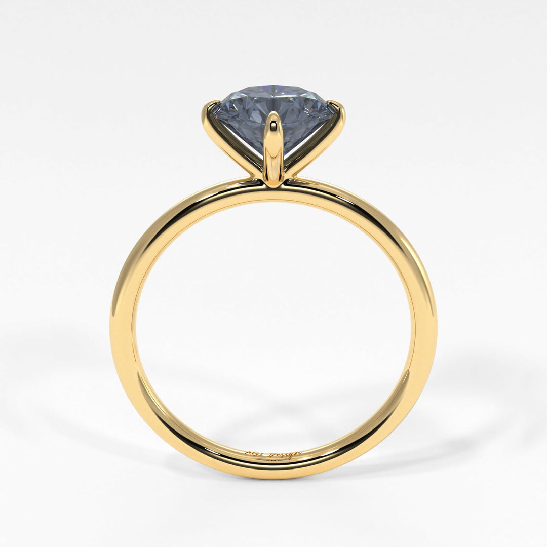 AGI Design Lisa Round Grey Moissanite Engagement Ring