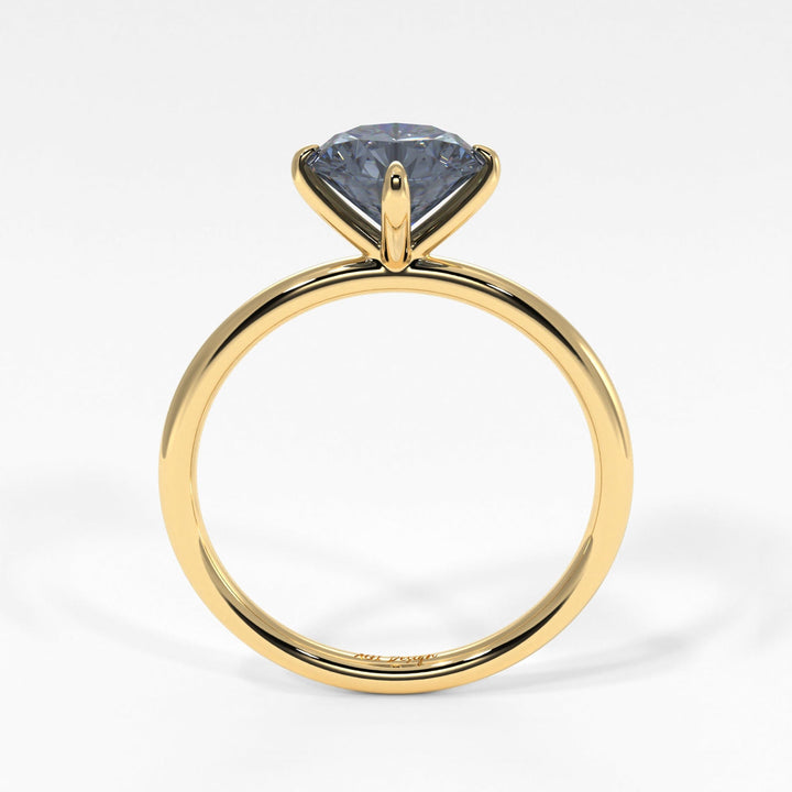 AGI Design Lisa Round Grey Moissanite Engagement Ring