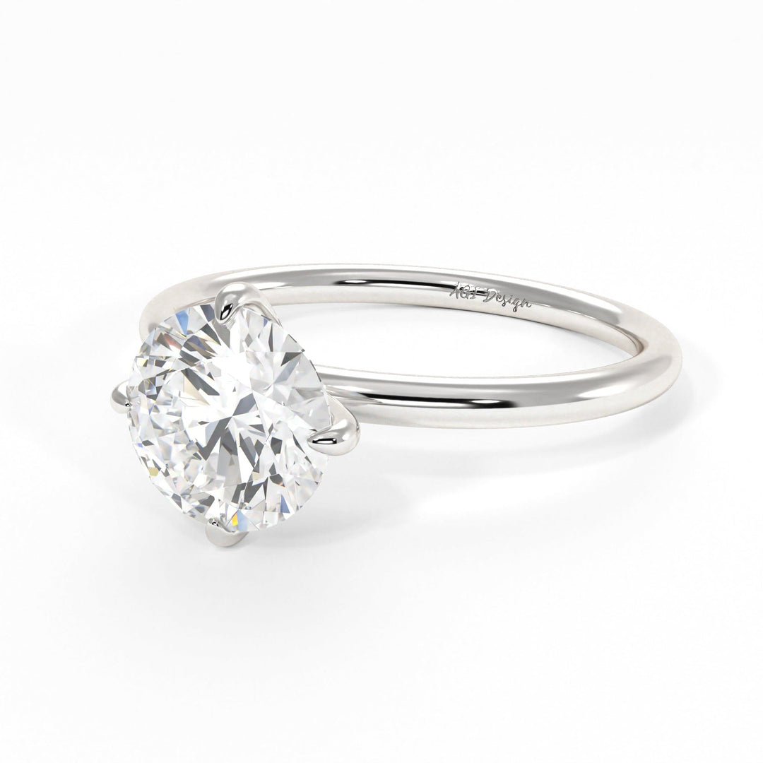 AGIDesignShop Lisa Round Moissanite Engagement Ring