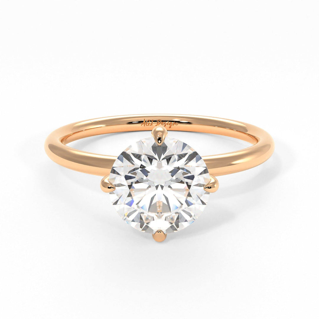 AGIDesignShop Lisa Round Moissanite Engagement Ring