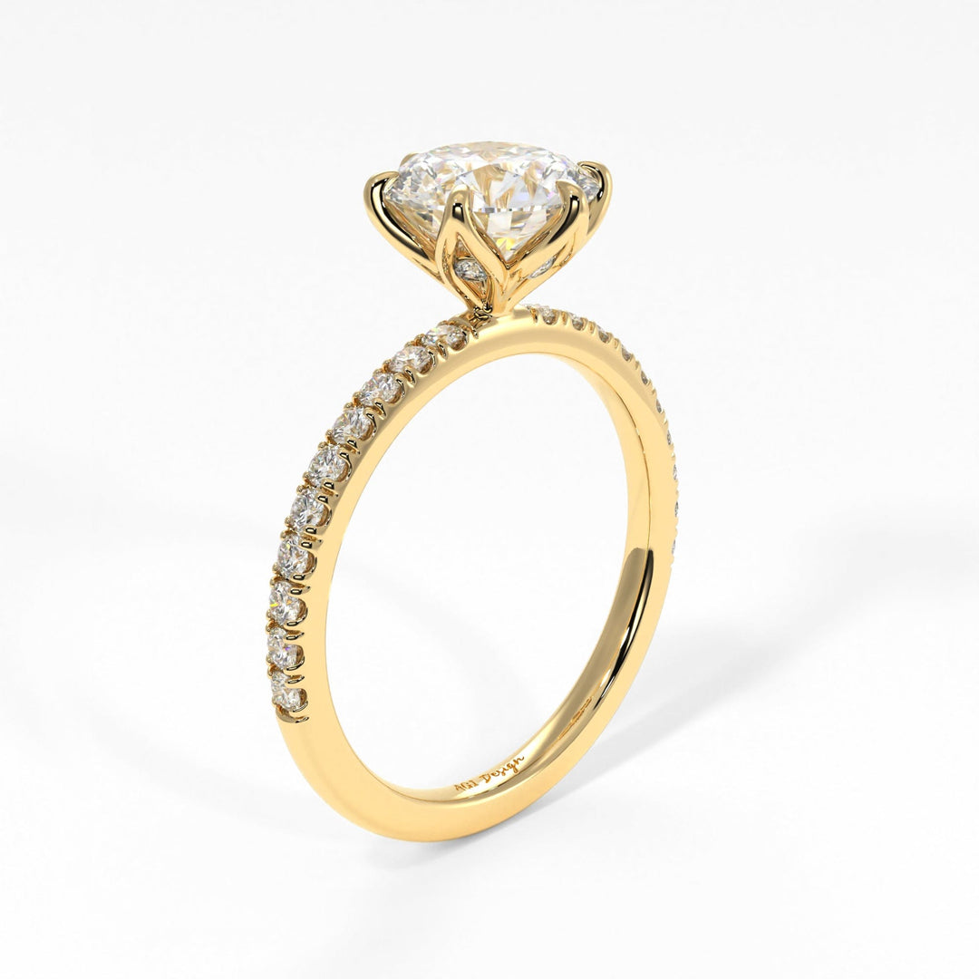 AGIDesignShop Melanie Round Moissanite Tulip Engagement Ring