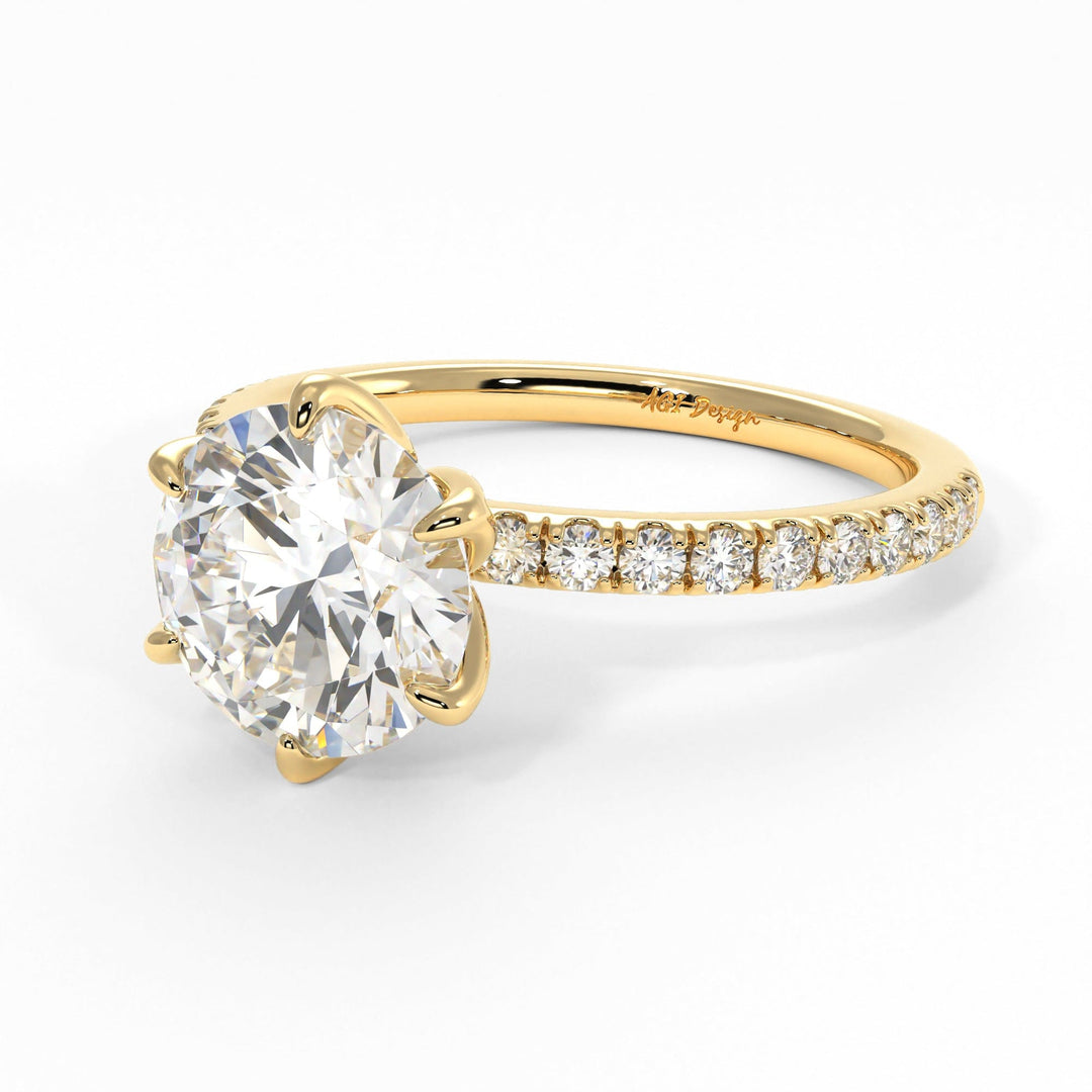 AGIDesignShop Melanie Round Moissanite Tulip Engagement Ring