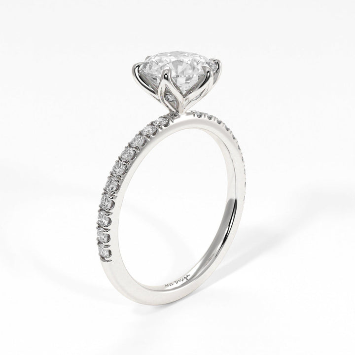 AGIDesignShop Melanie Round Moissanite Tulip Engagement Ring