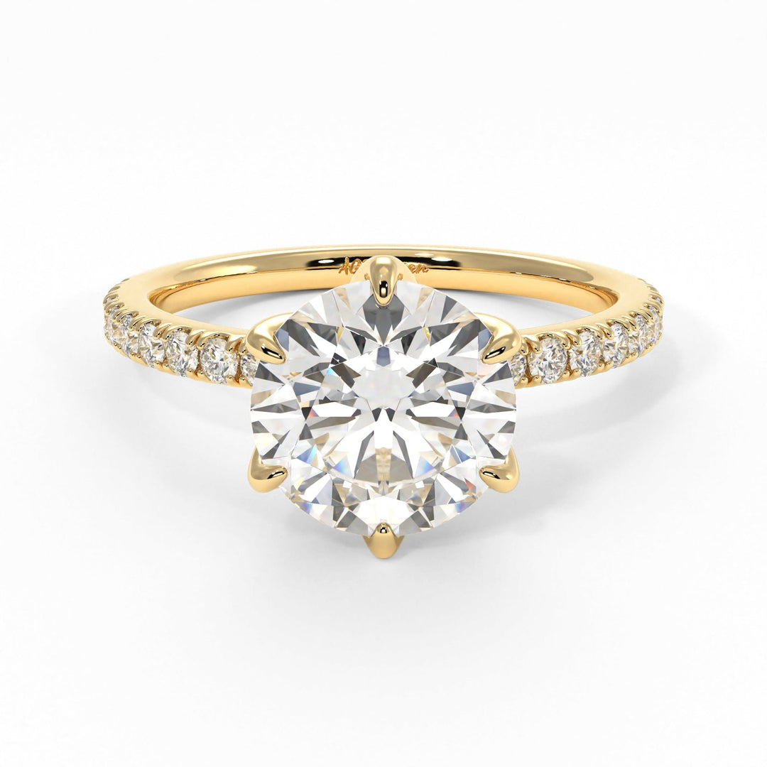 AGIDesignShop Melanie Round Moissanite Tulip Engagement Ring