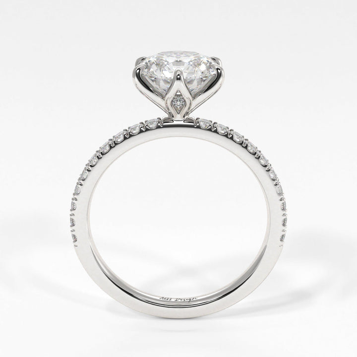 AGIDesignShop Melanie Round Moissanite Tulip Engagement Ring