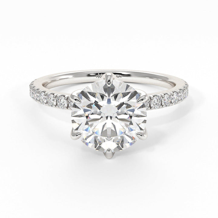 AGIDesignShop Melanie Round Moissanite Tulip Engagement Ring