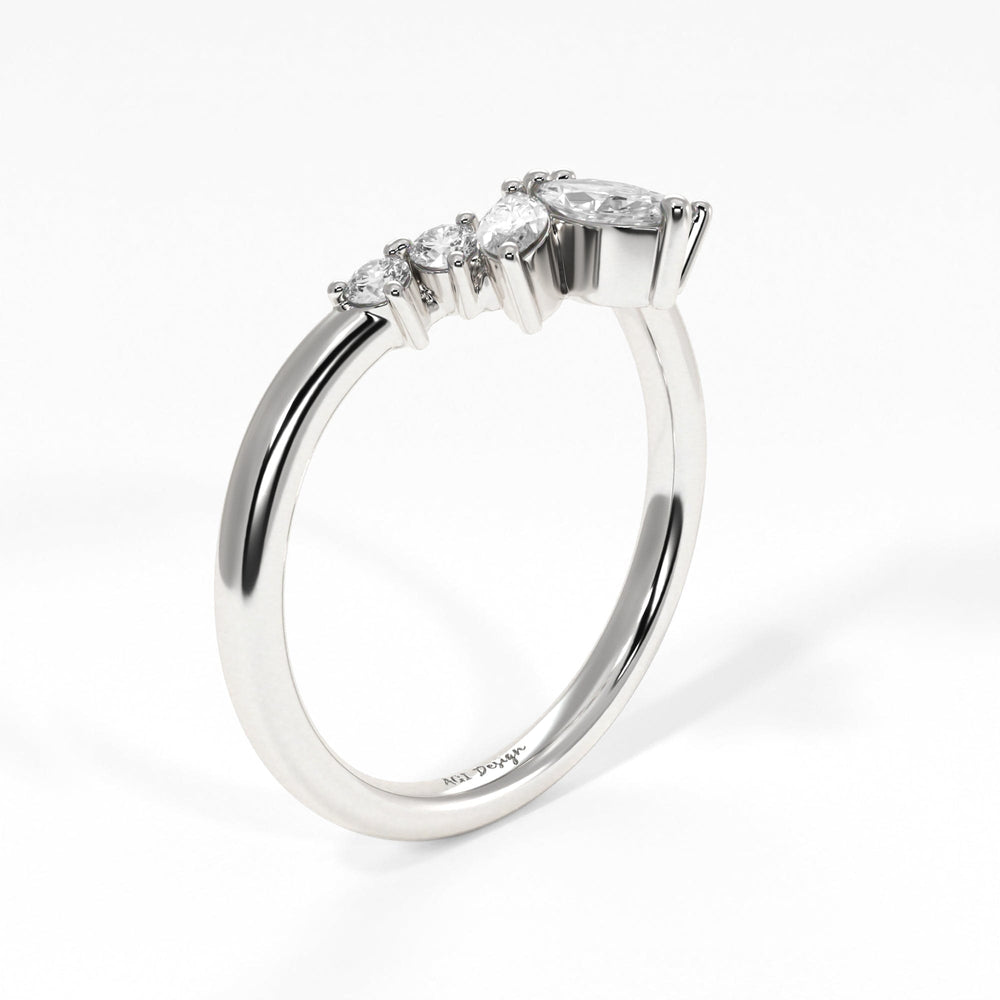 AGI Design Mia lab-created diamond curved wedding band