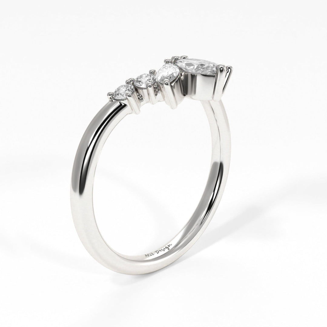 AGI Design Mia lab-created diamond curved wedding band