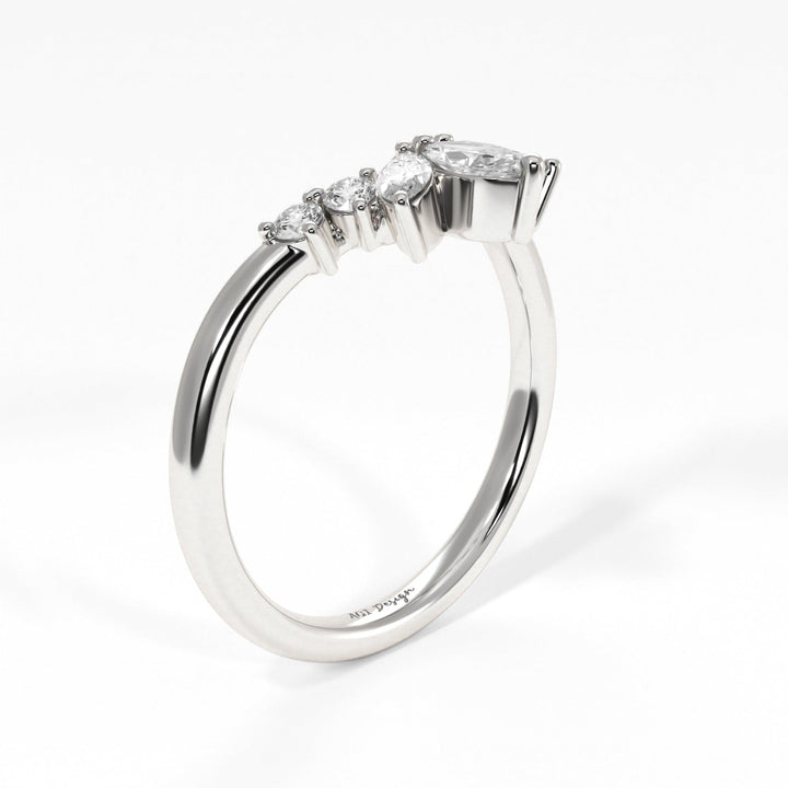AGI Design Mia lab-created diamond curved wedding band