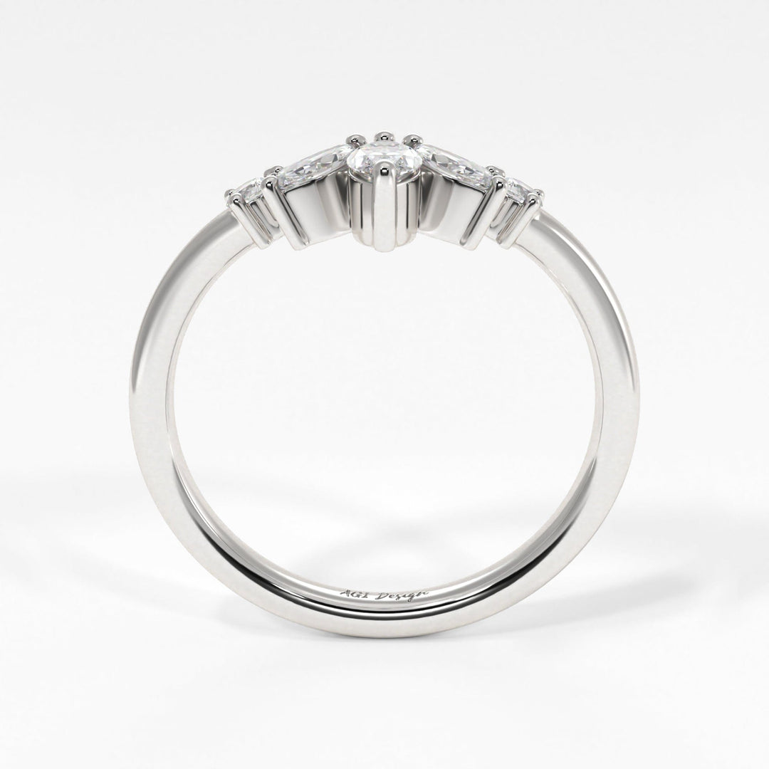 AGI Design Mia lab-created diamond curved wedding band