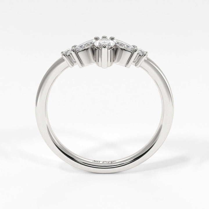 AGI Design Mia lab-created diamond curved wedding band