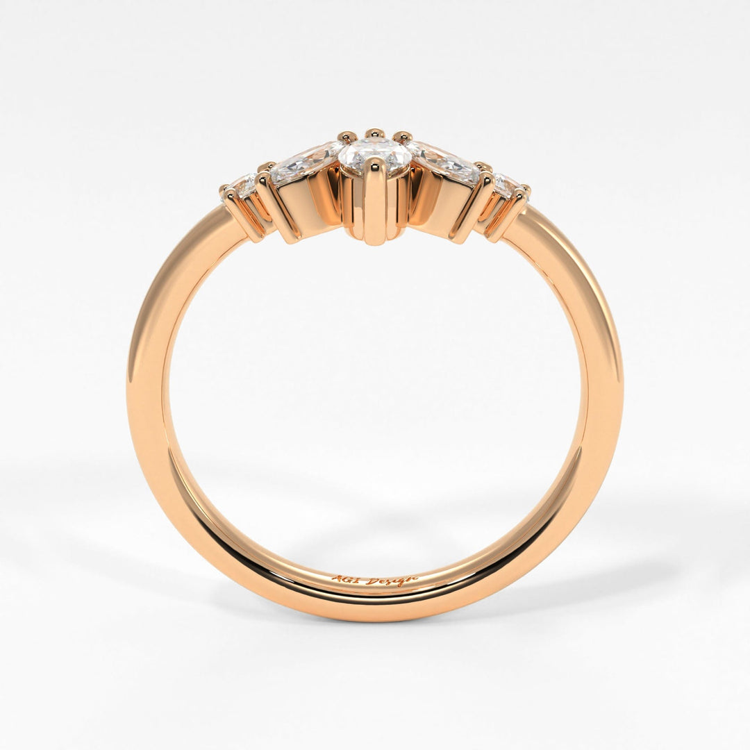 AGI Design Mia lab-created diamond curved wedding band