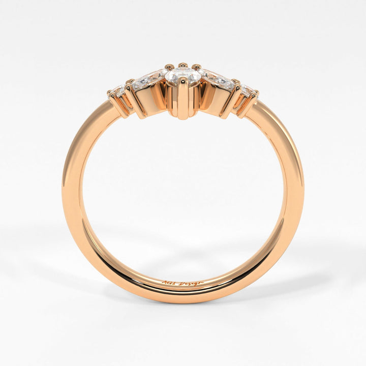 AGI Design Mia lab-created diamond curved wedding band