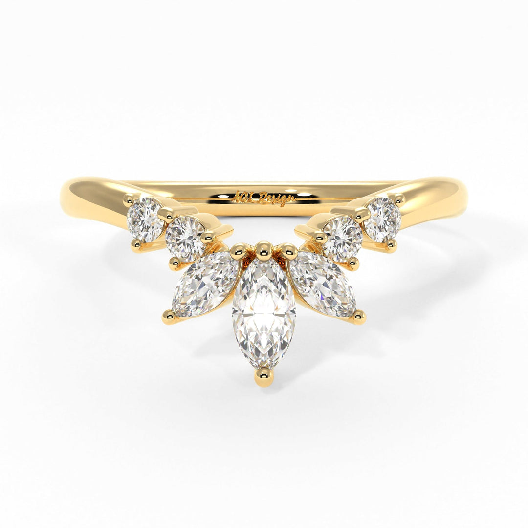 AGI Design Mia lab-created diamond curved wedding band