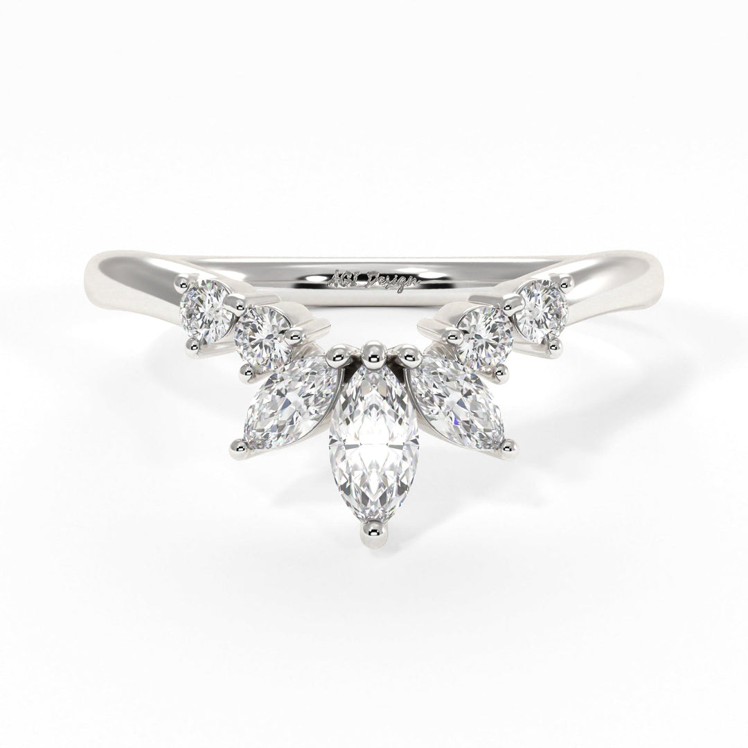 AGI Design Mia lab-created diamond curved wedding band