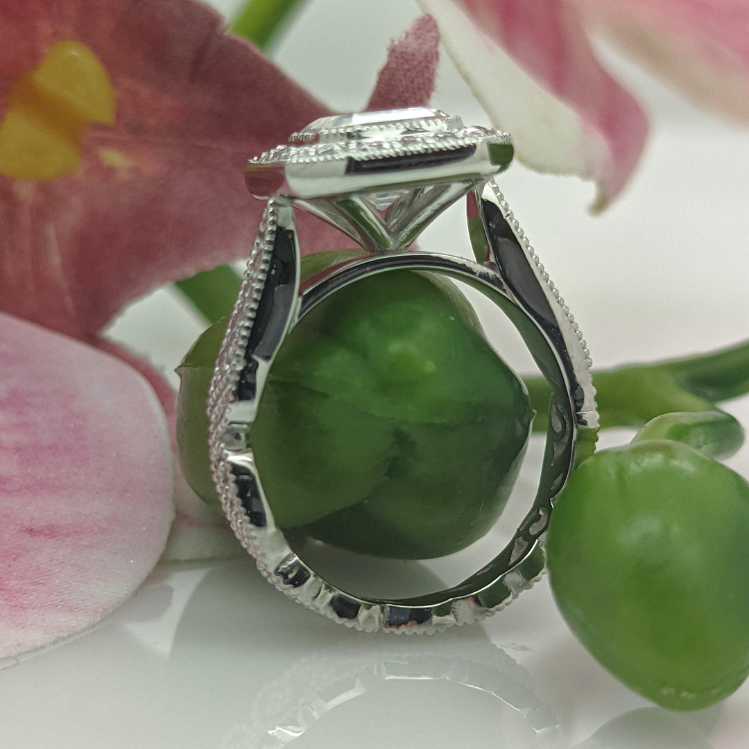 AGIDesignShop Mila  Asscher Cut Moissanite Engagement Ring