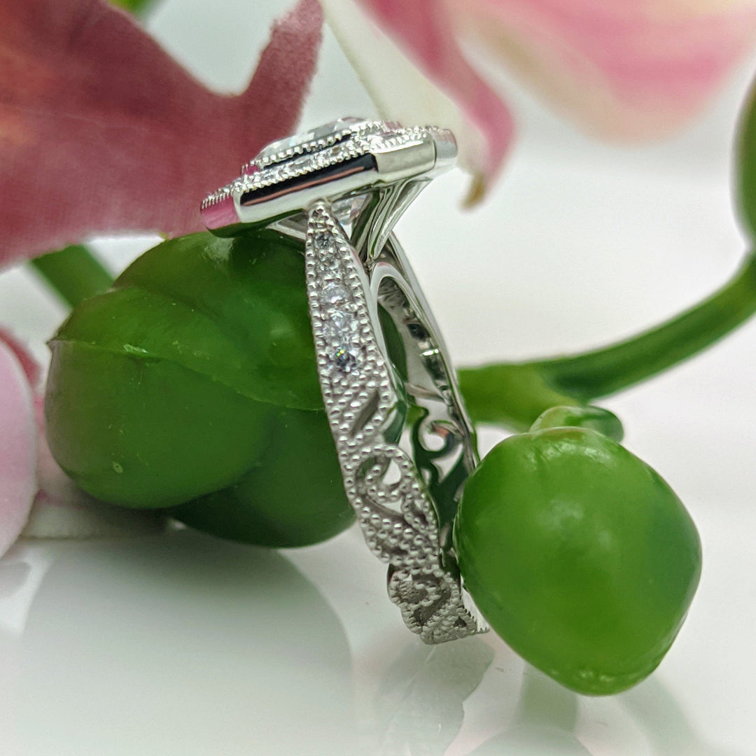 AGIDesignShop Mila  Asscher Cut Moissanite Engagement Ring