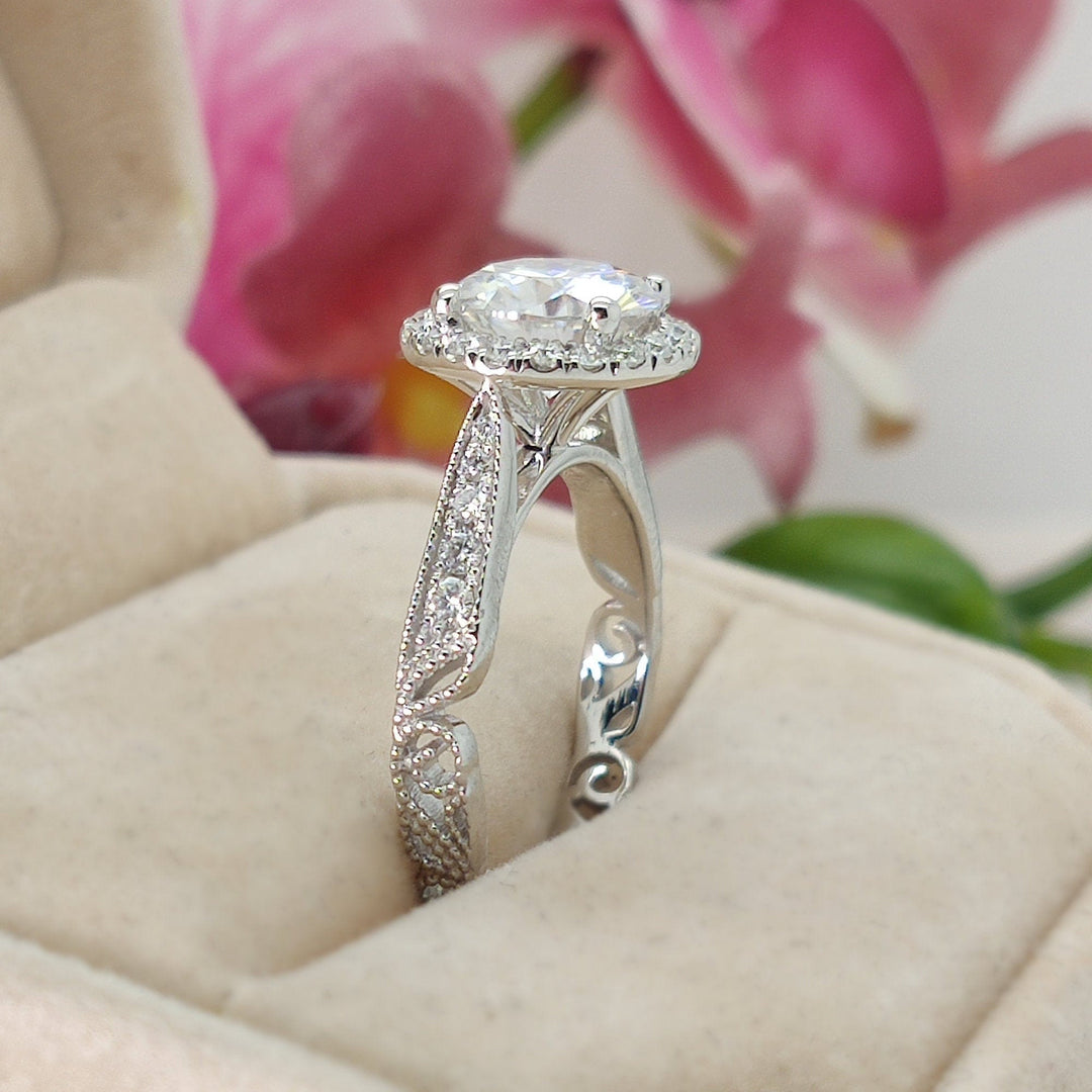 AGIDesignShop Mila  Round Moissanite Engagement