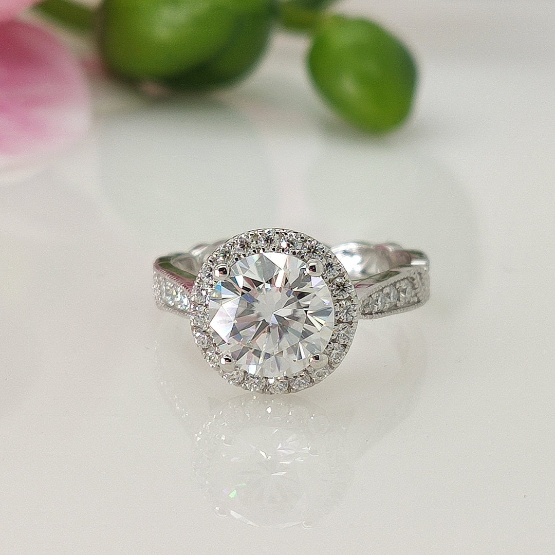 AGIDesignShop Mila  Round Moissanite Engagement