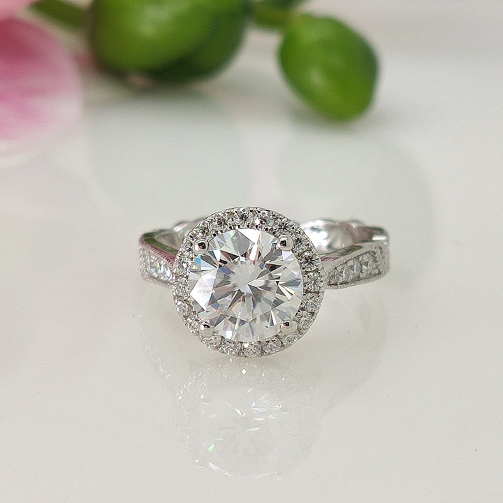 AGIDesignShop Mila  Round Moissanite Engagement