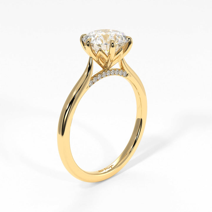 AGIDesignShop Milana Round Moissanite Tulip Engagement Ring