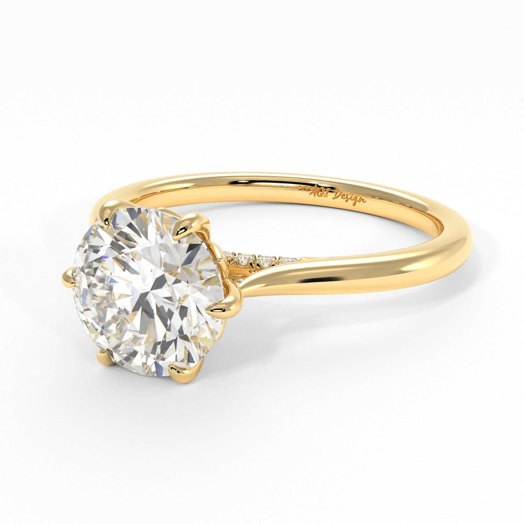 AGIDesignShop Milana Round Moissanite Tulip Engagement Ring