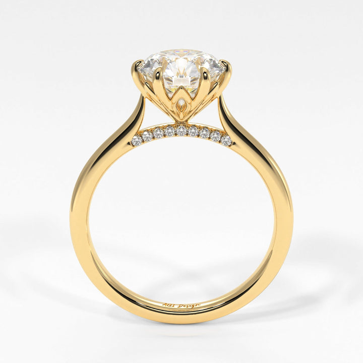 AGIDesignShop Milana Round Moissanite Tulip Engagement Ring