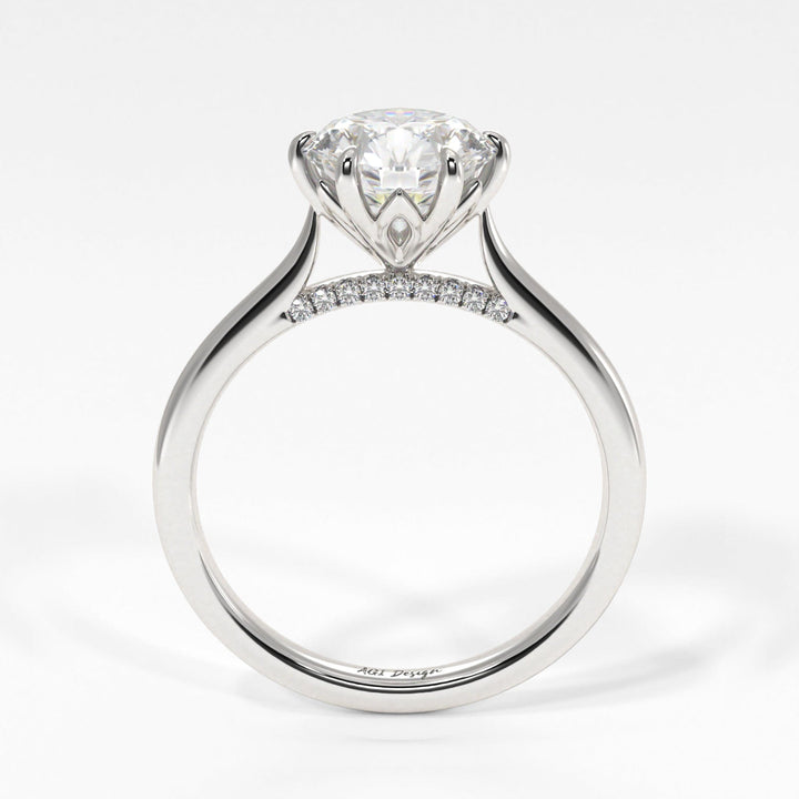 AGIDesignShop Milana Round Moissanite Tulip Engagement Ring