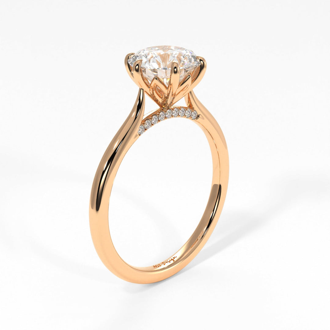 AGIDesignShop Milana Round Moissanite Tulip Engagement Ring