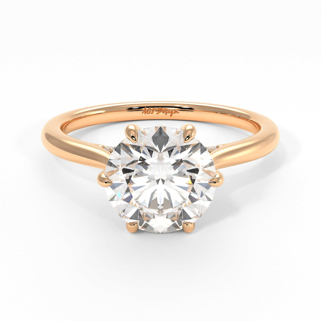 AGIDesignShop Milana Round Moissanite Tulip Engagement Ring