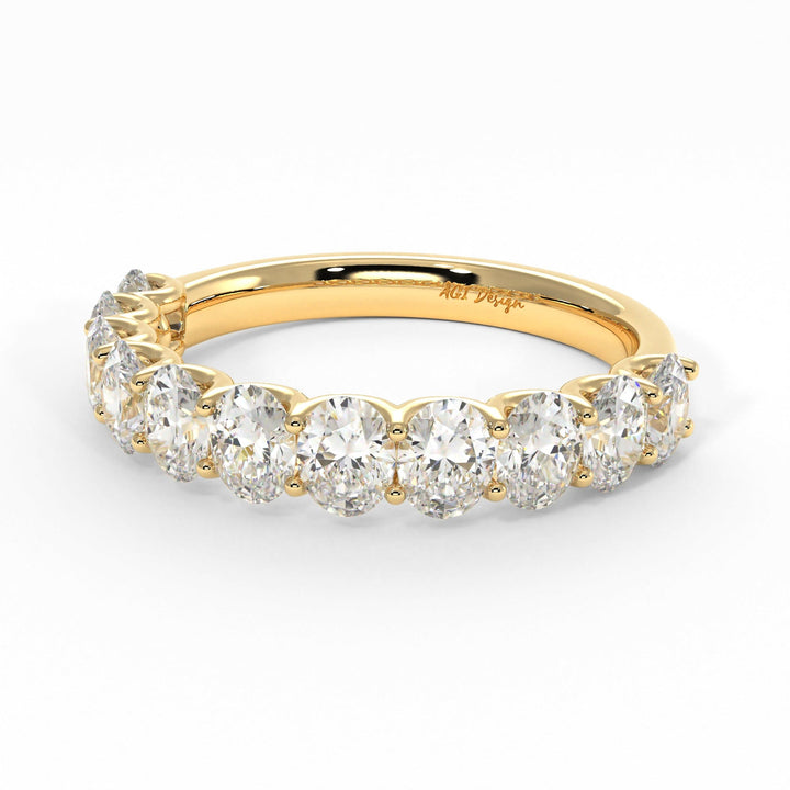 AGI Design Nika Oval Lab-Created Diamonds Wedding Band