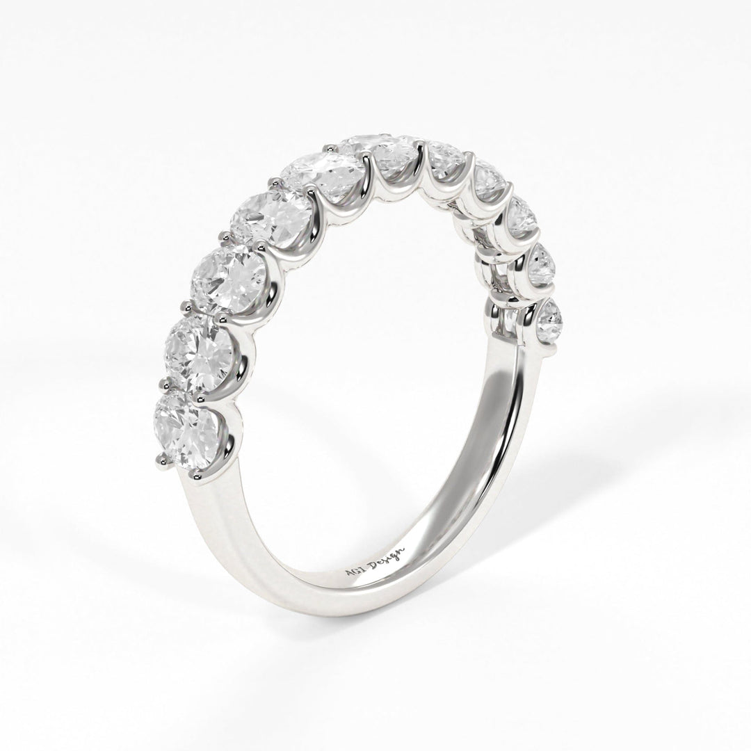 AGI Design Nika Oval Lab-Created Diamonds Wedding Band